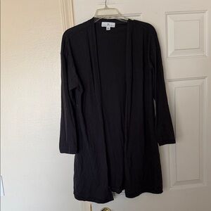 Charcoal Gray Open Front Cardigan